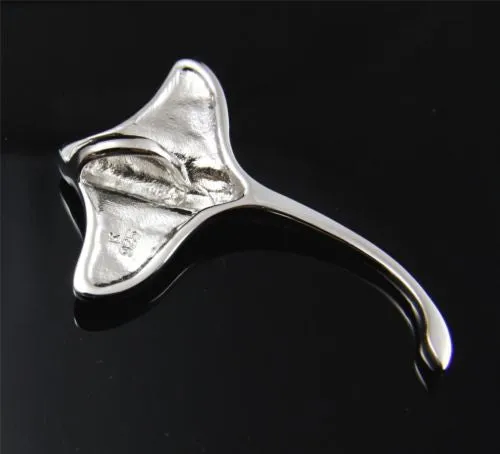 INLAY OPAL HAWAIIAN LONG TAIL STINGRAY SLIDE PENDANT 925 STERLING SILVER 29MM