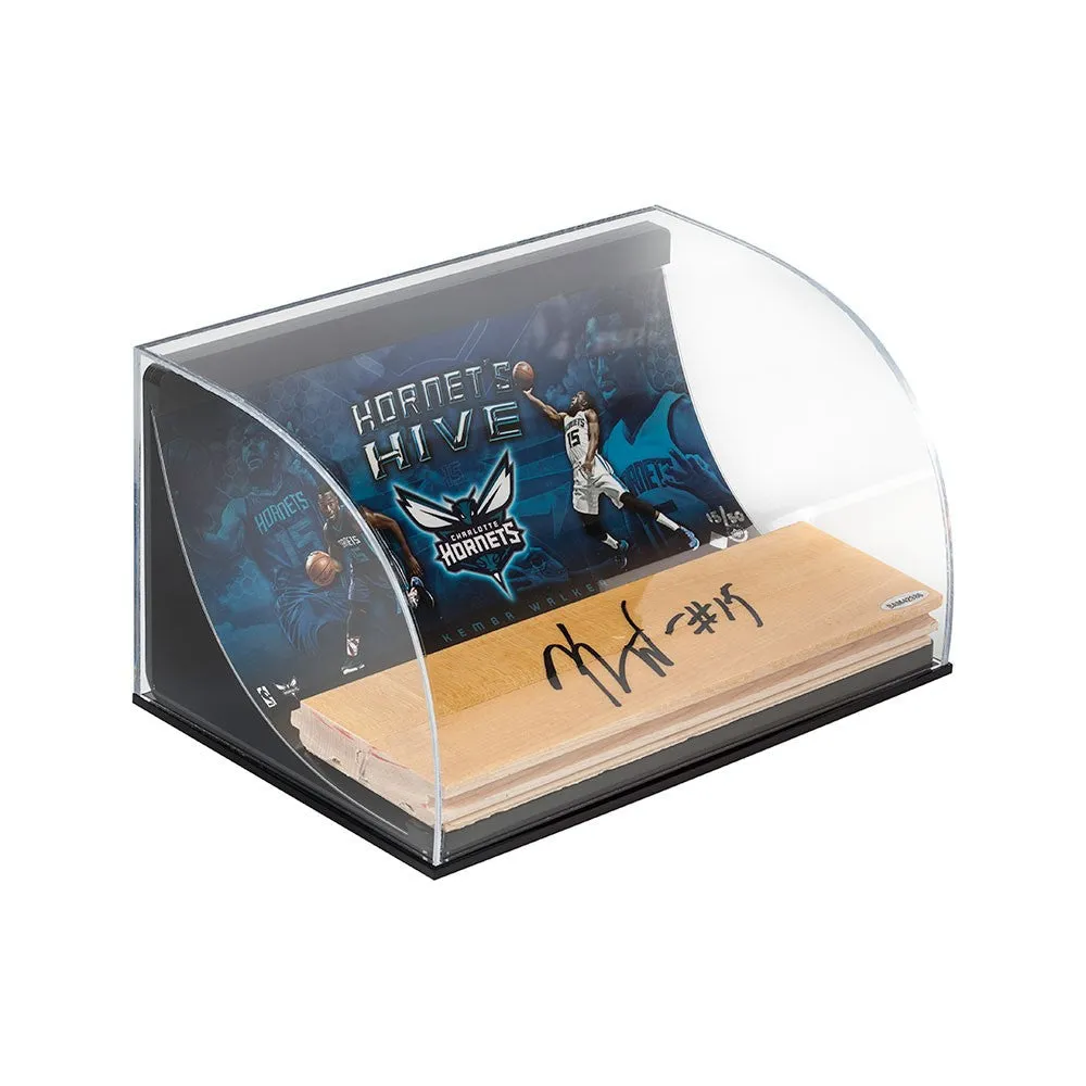 Kemba Walker Hornet's Hive Photo with Autographed NBA Game-Used Floor Curve Display
