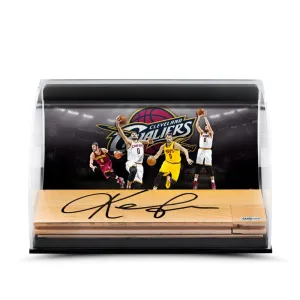 Kevin Love Loveland Photo with Autographed NBA Game-Used Floor Curve Display