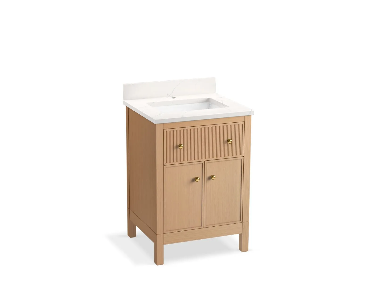 KOHLER K-35018 Malin by Studio McGee 24" bathroom vanity cabinet with sink and quartz top
