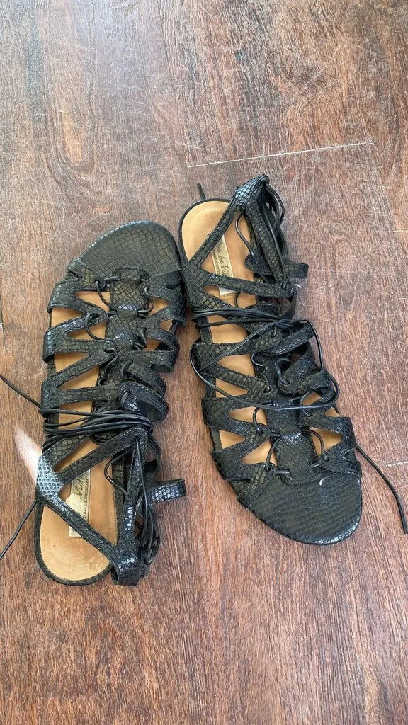 Lace Up Flat Sandals