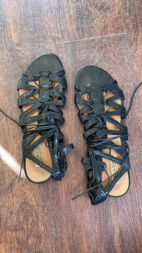 Lace Up Flat Sandals