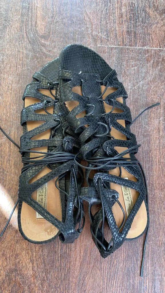 Lace Up Flat Sandals