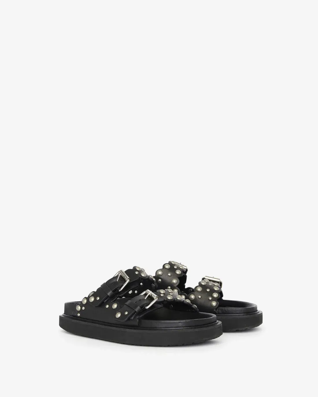 Lennya Flat Sandals In Studded Leather