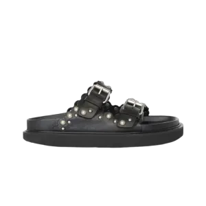 Lennya Flat Sandals In Studded Leather