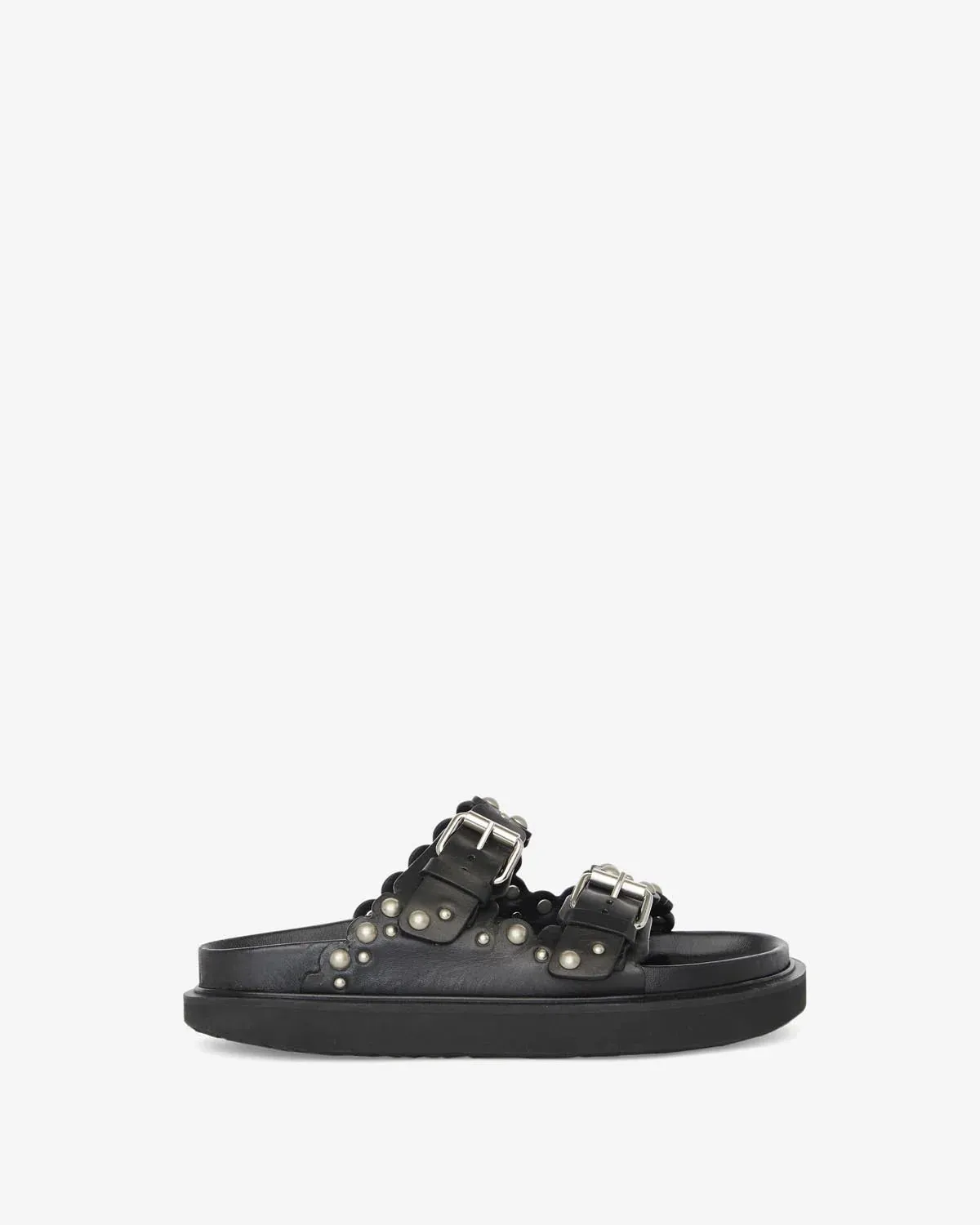 Lennya Flat Sandals In Studded Leather