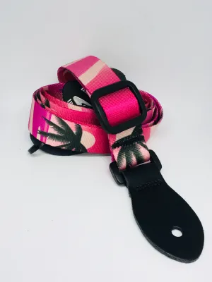 LG 1" Sunset / Hawaiian pink webbed ukulele strap