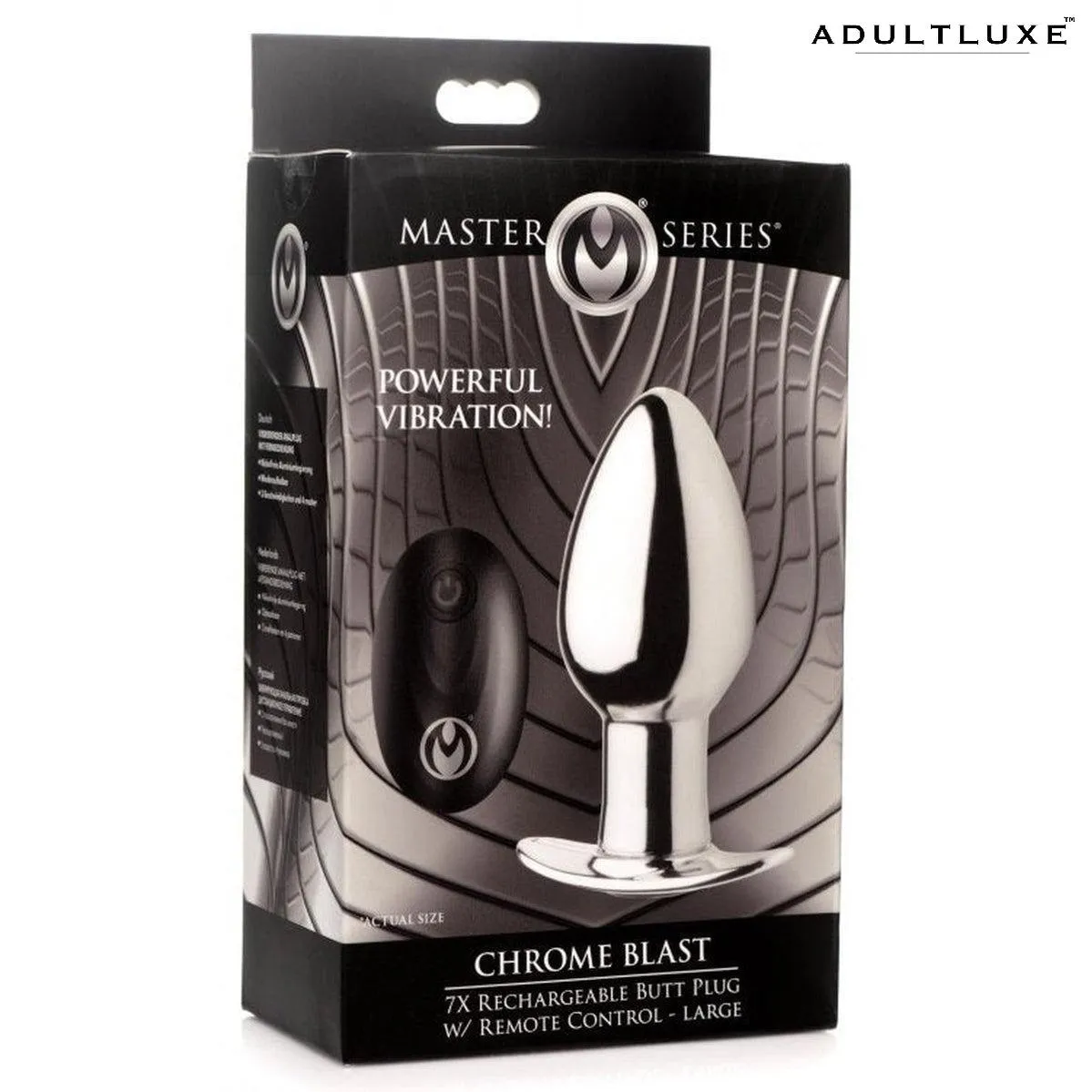 Master Series Chrome Butt Plug with Remote