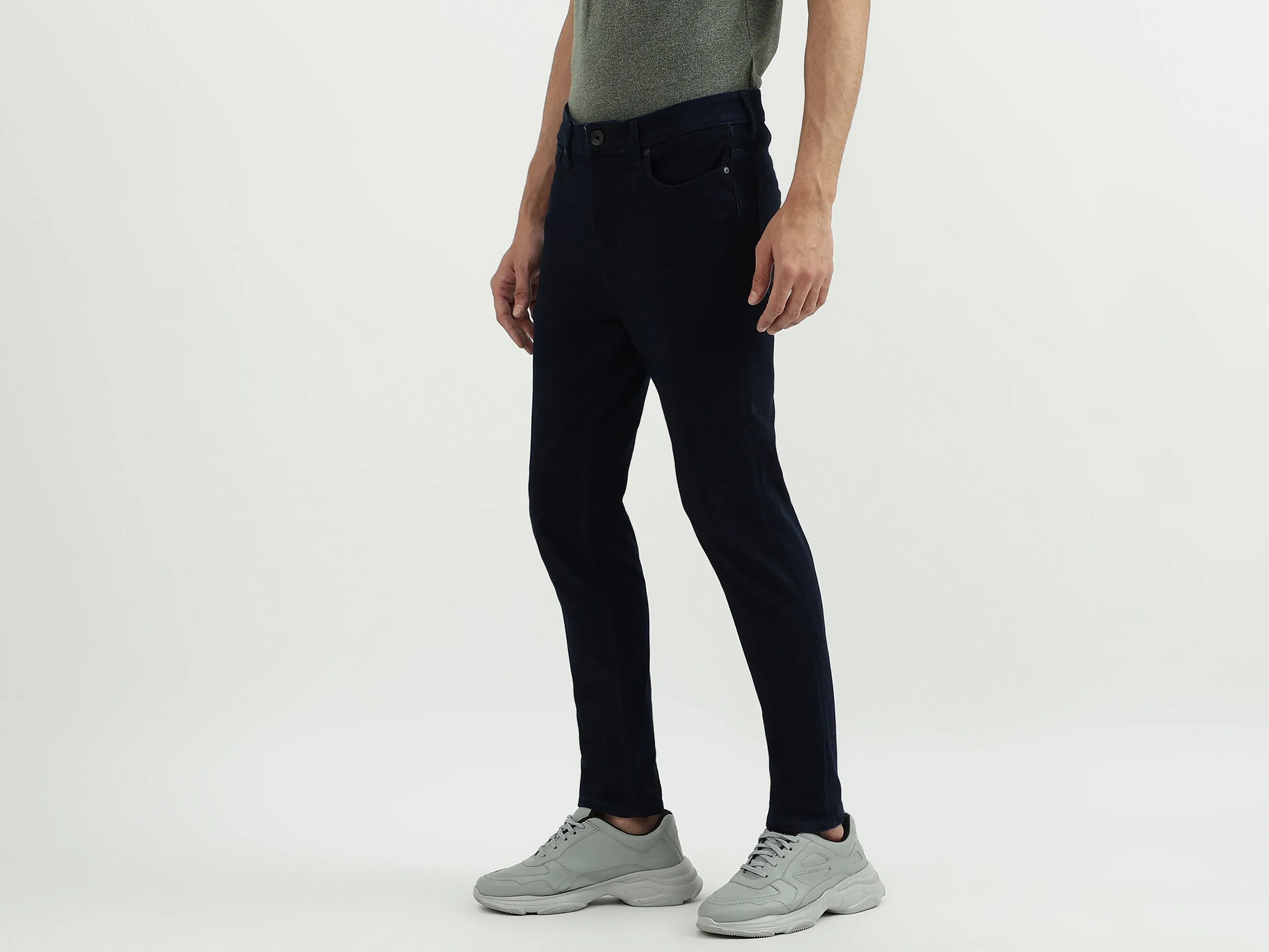 Men Solid Low Crotch Jeans