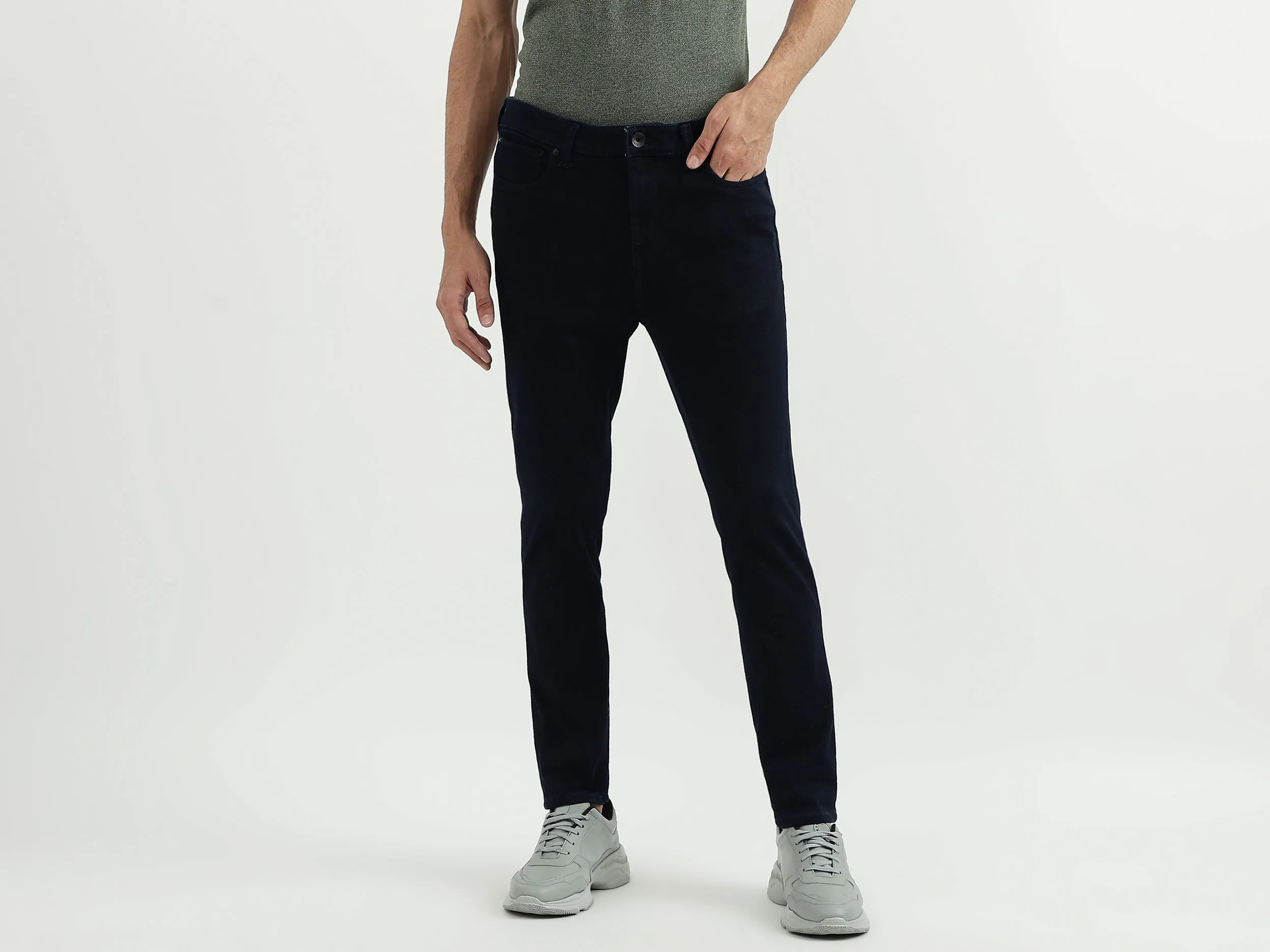 Men Solid Low Crotch Jeans