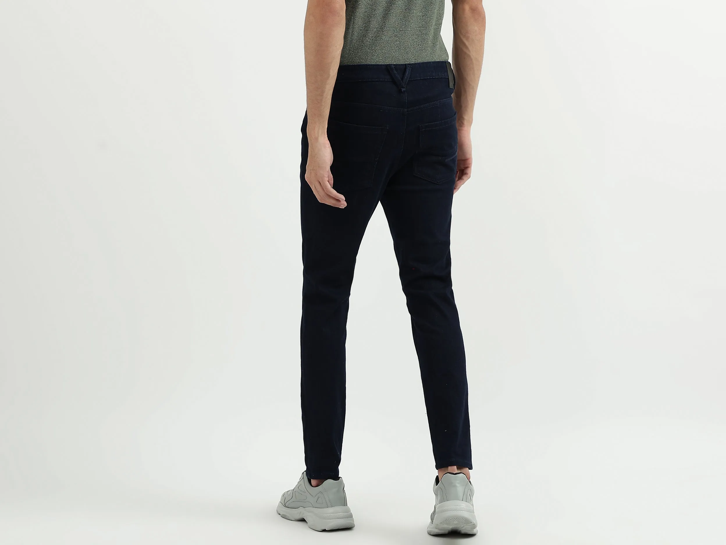 Men Solid Low Crotch Jeans