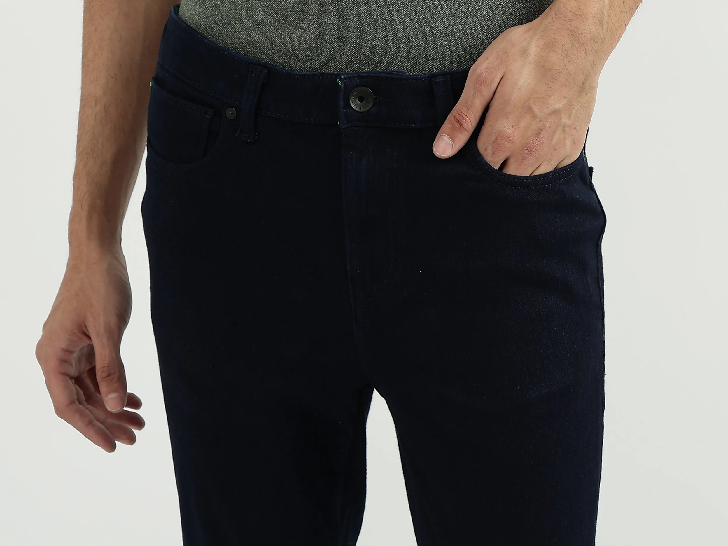 Men Solid Low Crotch Jeans