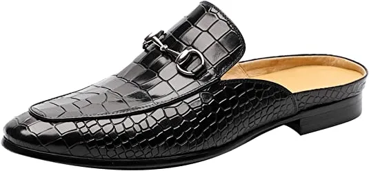 Men's Crocodile Horsebit Mules