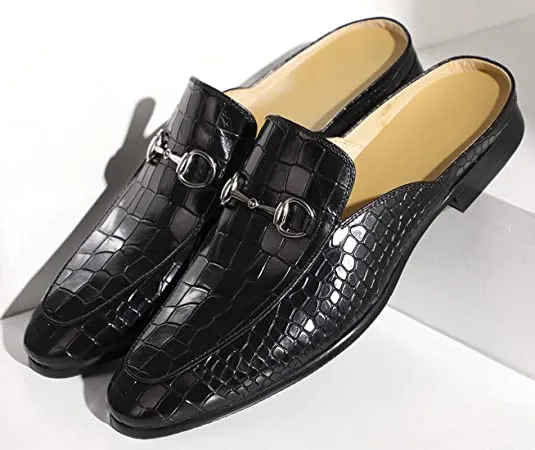 Men's Crocodile Horsebit Mules