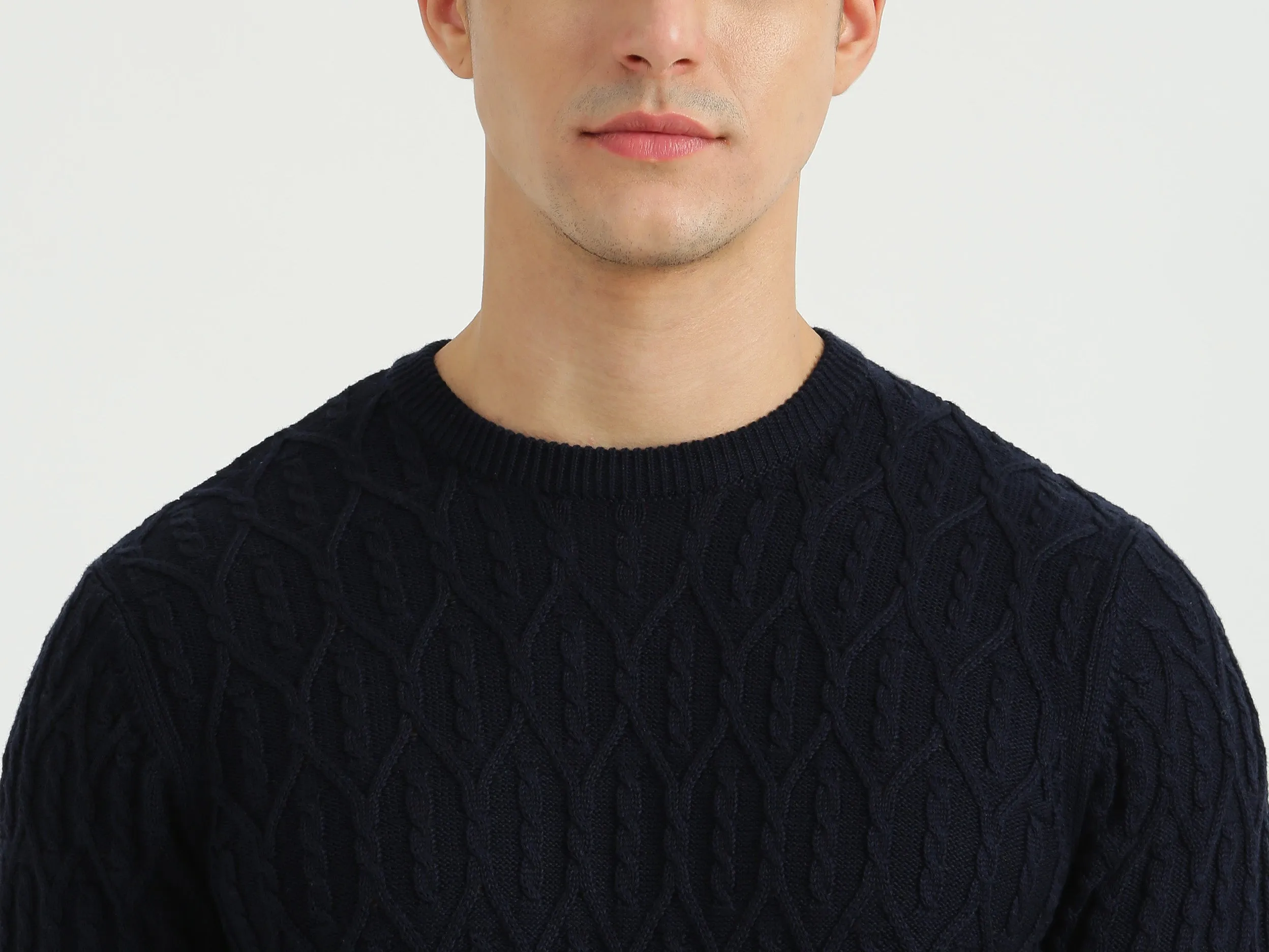 Mens Long Sleeve Textured Sweater