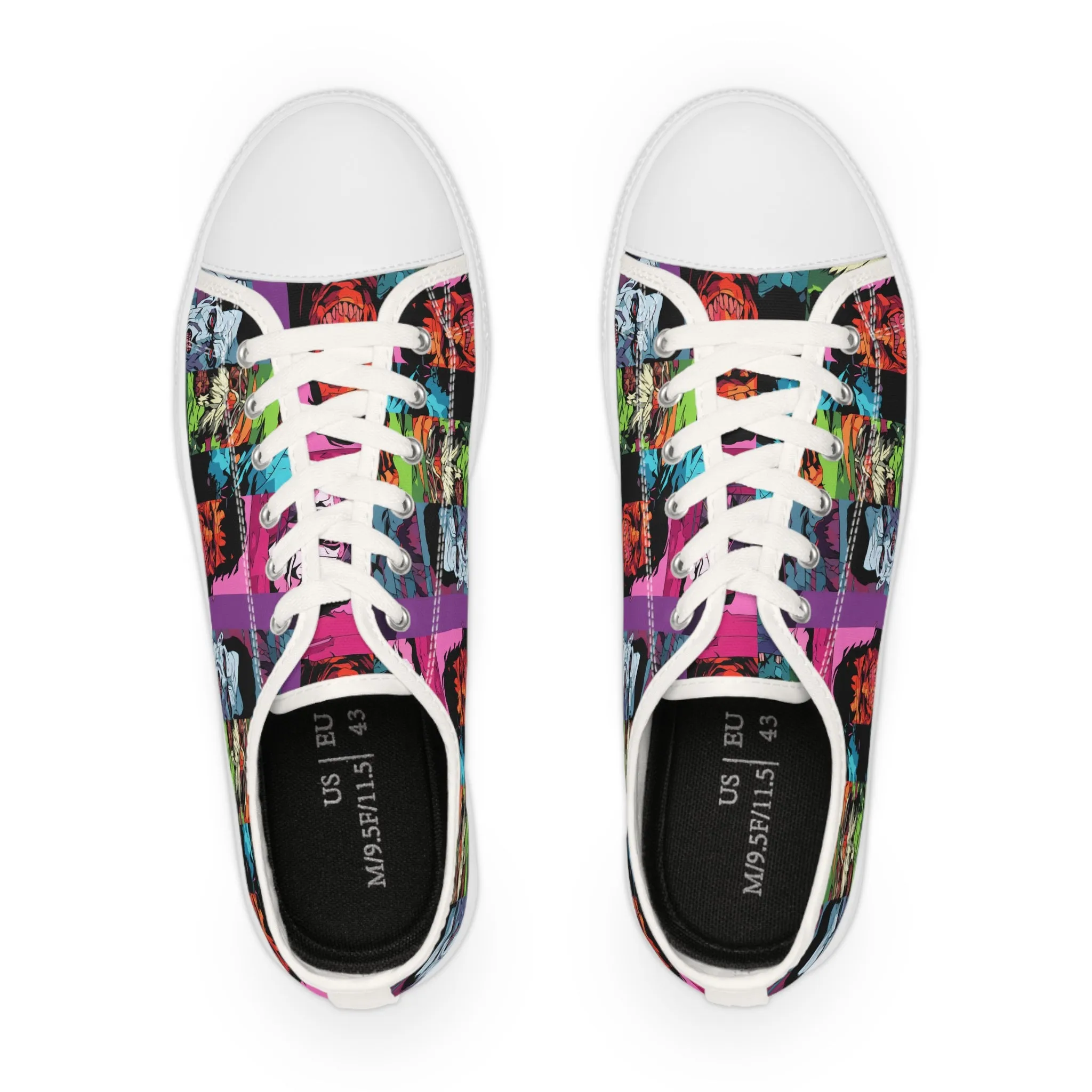 Men's Low Top Sneakers - Spooky Monsters Anime Beta