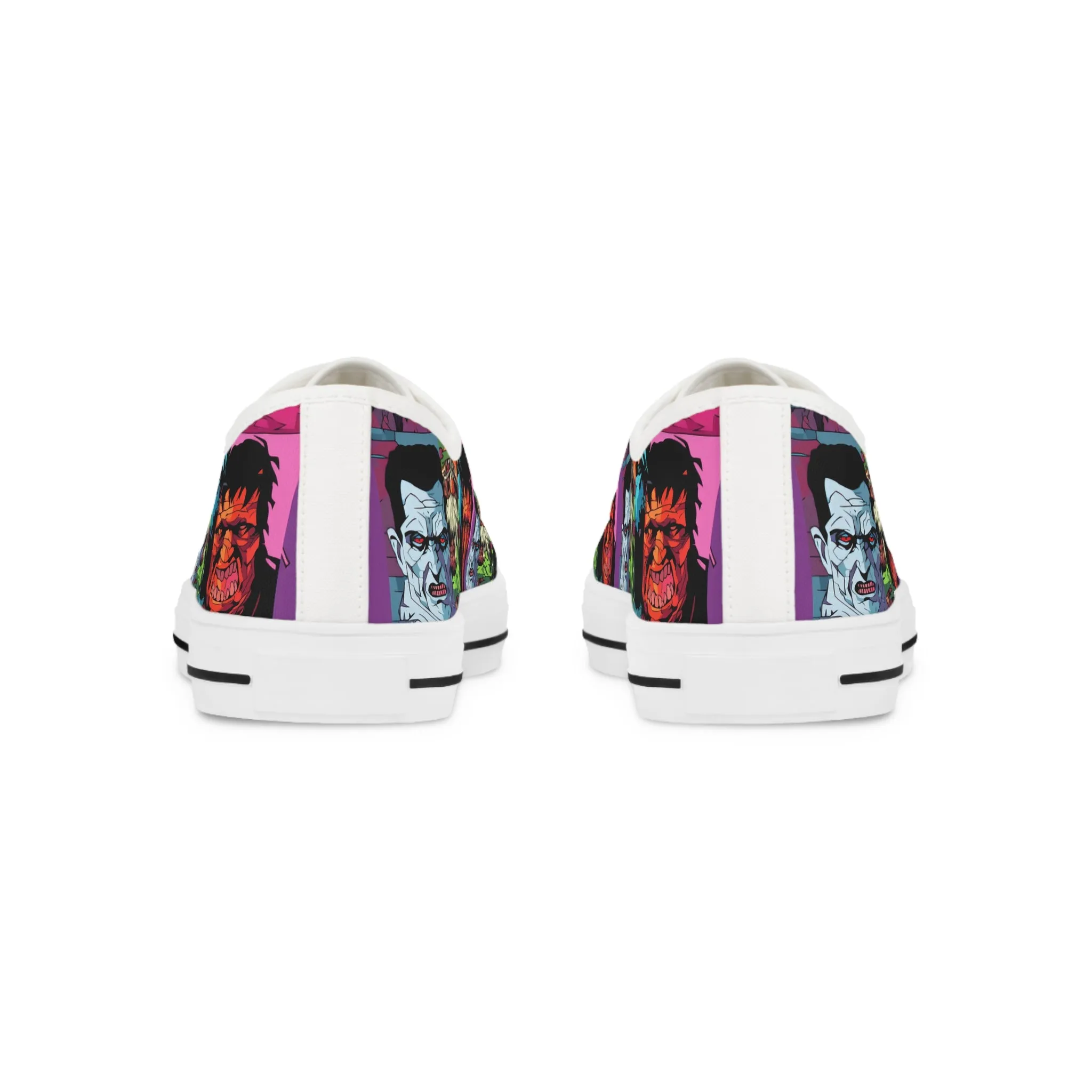 Men's Low Top Sneakers - Spooky Monsters Anime Beta