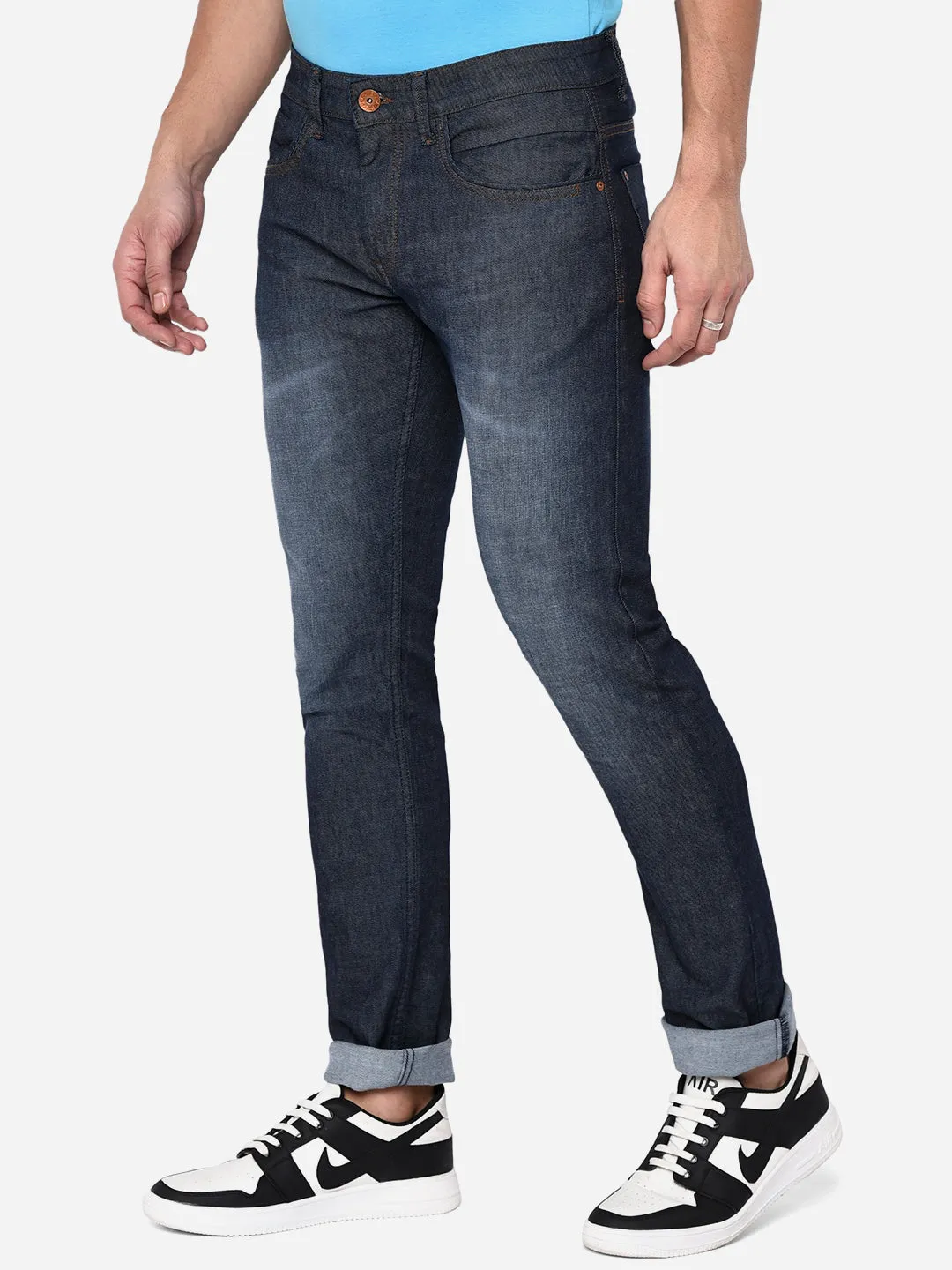 Mid Blue Washed Slim Fit Jeans | JadeBlue