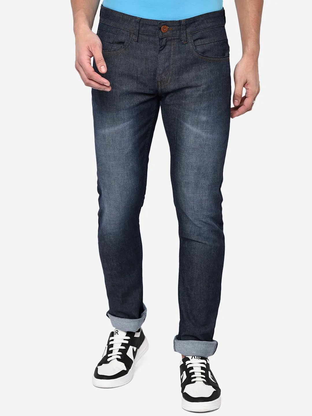 Mid Blue Washed Slim Fit Jeans | JadeBlue