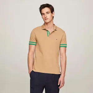 Monotype Cuff Slim Fit Polo - Khaki
