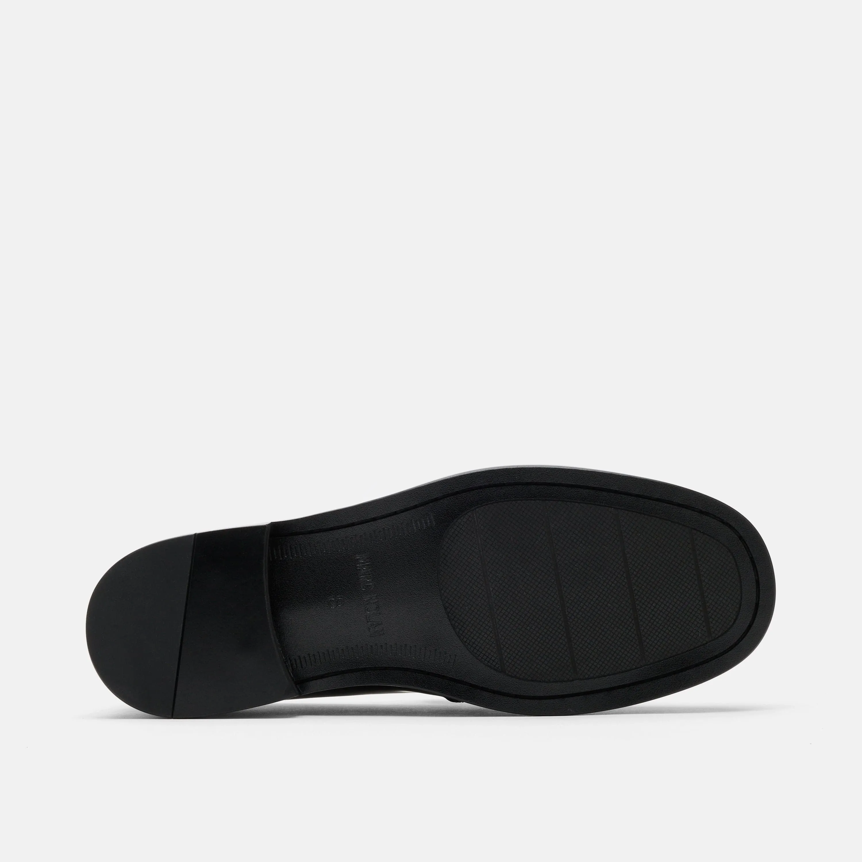 Ms. Calum Black Leather Penny Loafers