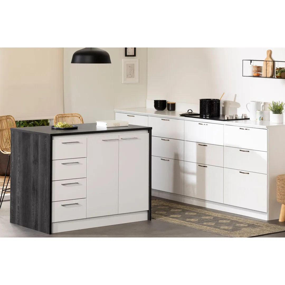 Myro 47.25'' Wide Kitchen Island South Shore Base Finish: Gray Oak