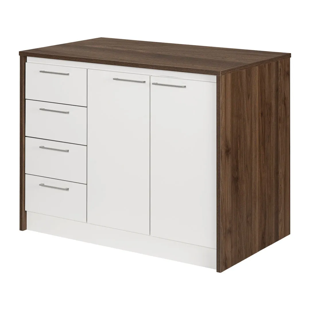 Myro 47.25'' Wide Kitchen Island South Shore Base Finish: Natural Walnut