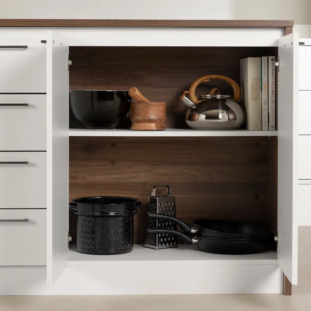 Myro 47.25'' Wide Kitchen Island South Shore Base Finish: Natural Walnut