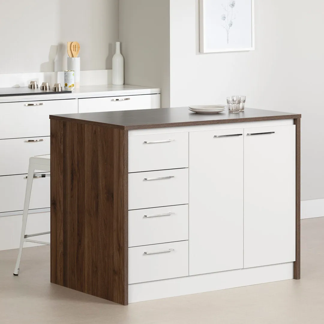 Myro 47.25'' Wide Kitchen Island South Shore Base Finish: Natural Walnut