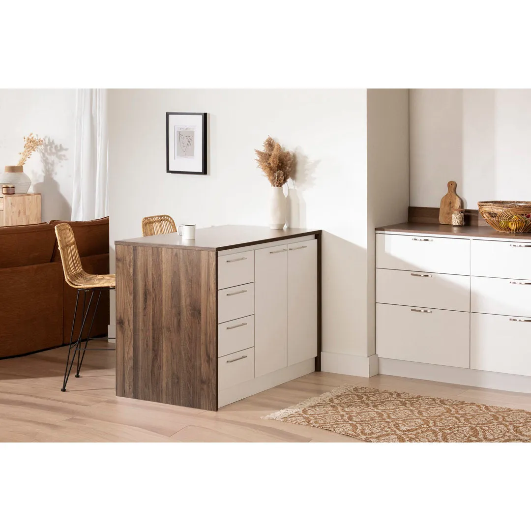 Myro 47.25'' Wide Kitchen Island South Shore Base Finish: Natural Walnut