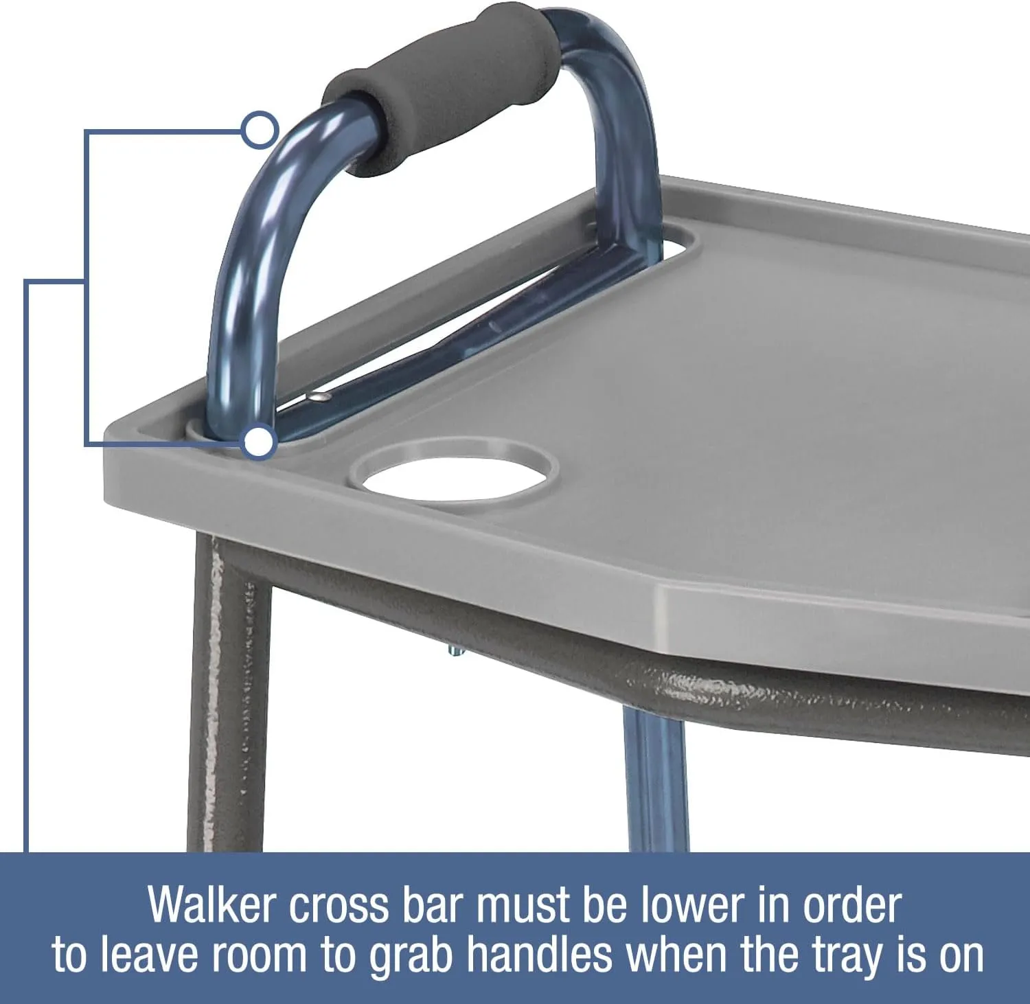 NEW DMI Walker Carrying Tray, Gray! This is for the tray only that attaches to your existing walker