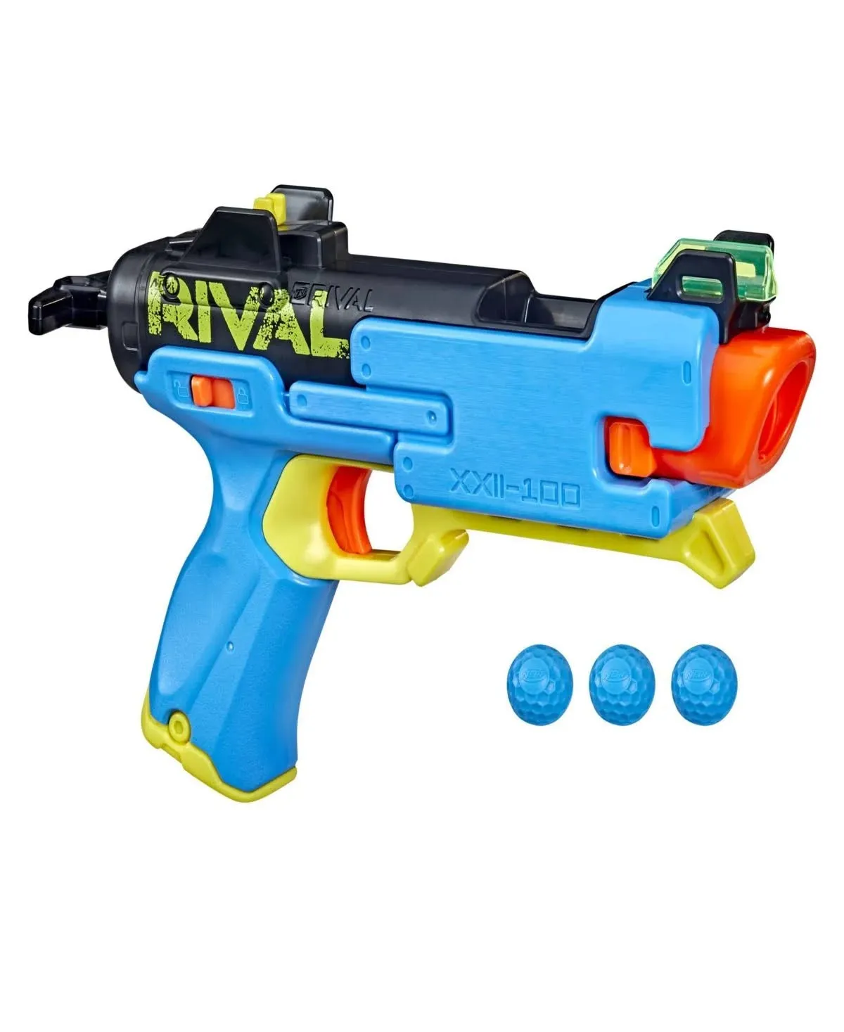 New Hasbro Nerf Rival Fate XXII-100 Blaster, Most Accurate Nerf Rival System, Adjustable Rear Sight, Breech Load, Includes 3 Nerf Rival Accu-Rounds