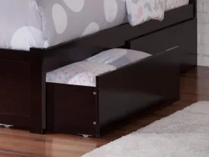 New i box! AFI Under Bed Drawers (Set of 2), Twin/Full, Espresso! These drawers fit under your existing twin or full bed!