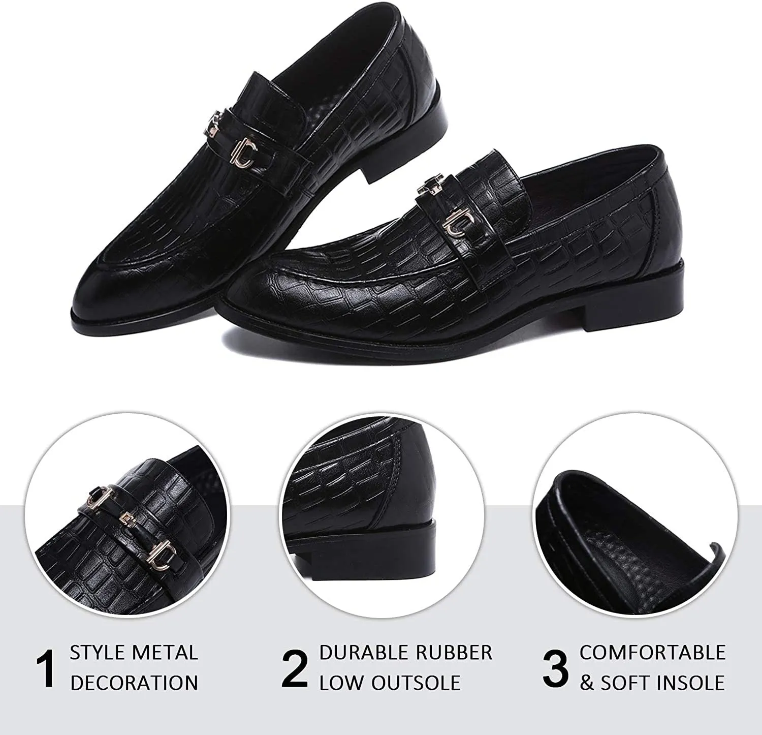 NXY White Shoes for Men丨 Men's Driving Shoes &amp; Noble Dress Shoes for Men丨Classic Business Black Loafers for Men 6-13