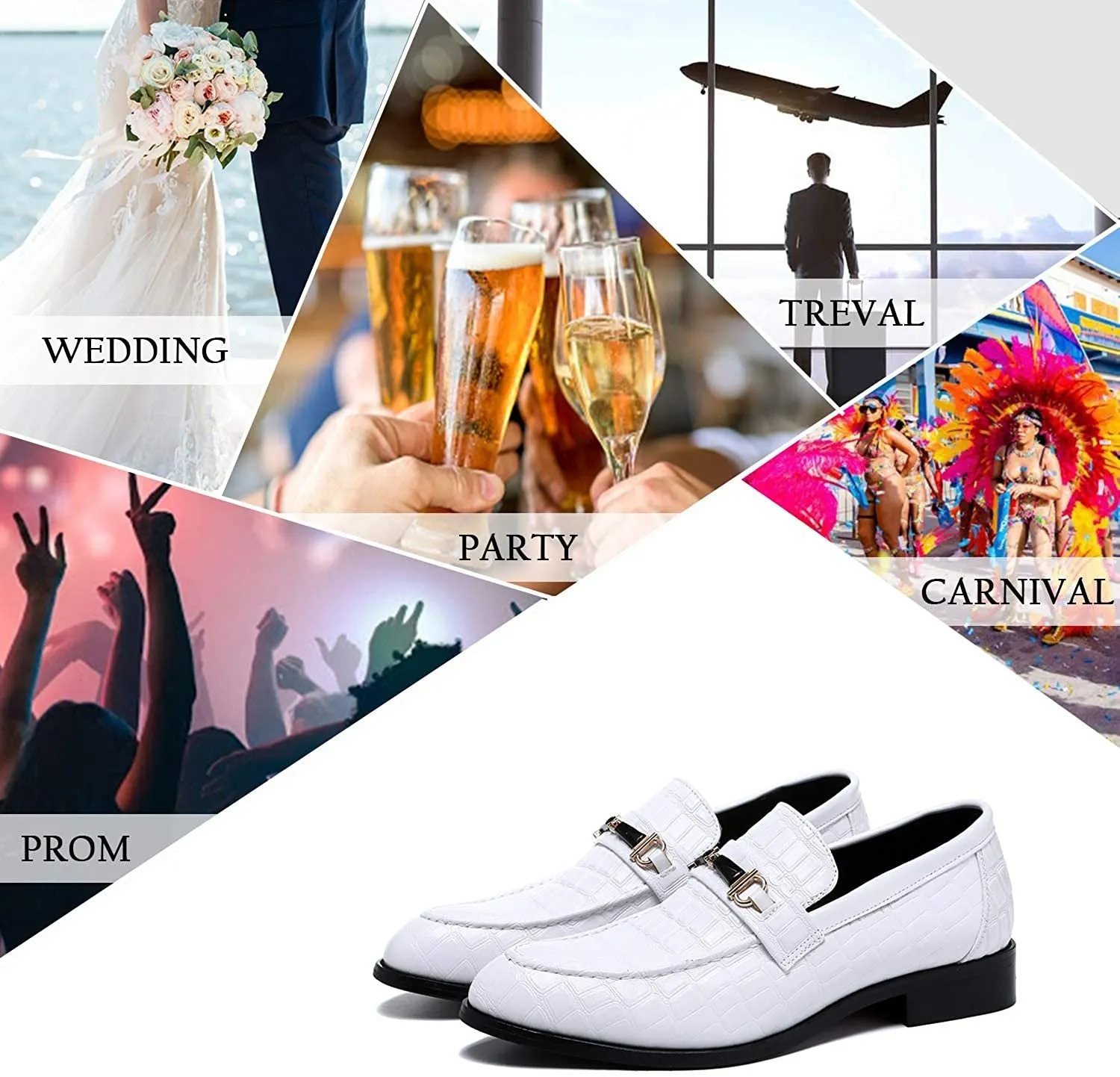 NXY White Shoes for Men丨 Men's Driving Shoes &amp; Noble Dress Shoes for Men丨Classic Business Black Loafers for Men 6-13
