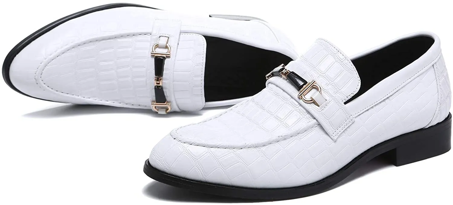 NXY White Shoes for Men丨 Men's Driving Shoes &amp; Noble Dress Shoes for Men丨Classic Business Black Loafers for Men 6-13