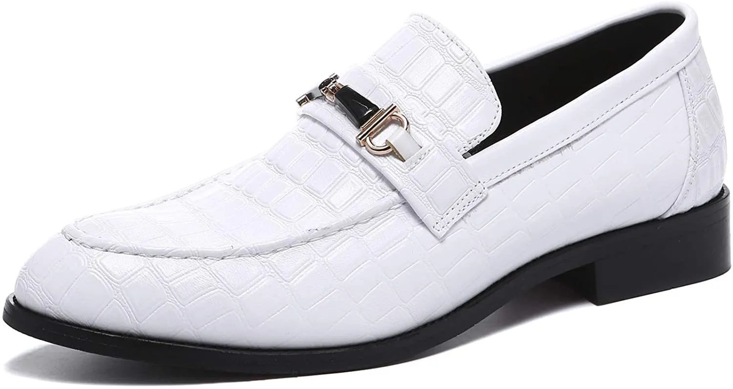 NXY White Shoes for Men丨 Men's Driving Shoes &amp; Noble Dress Shoes for Men丨Classic Business Black Loafers for Men 6-13
