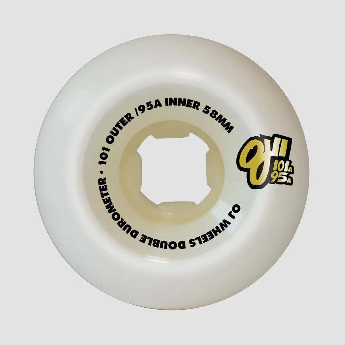 OJ Double Duro 101a/95a Skateboard Wheels White 58mm