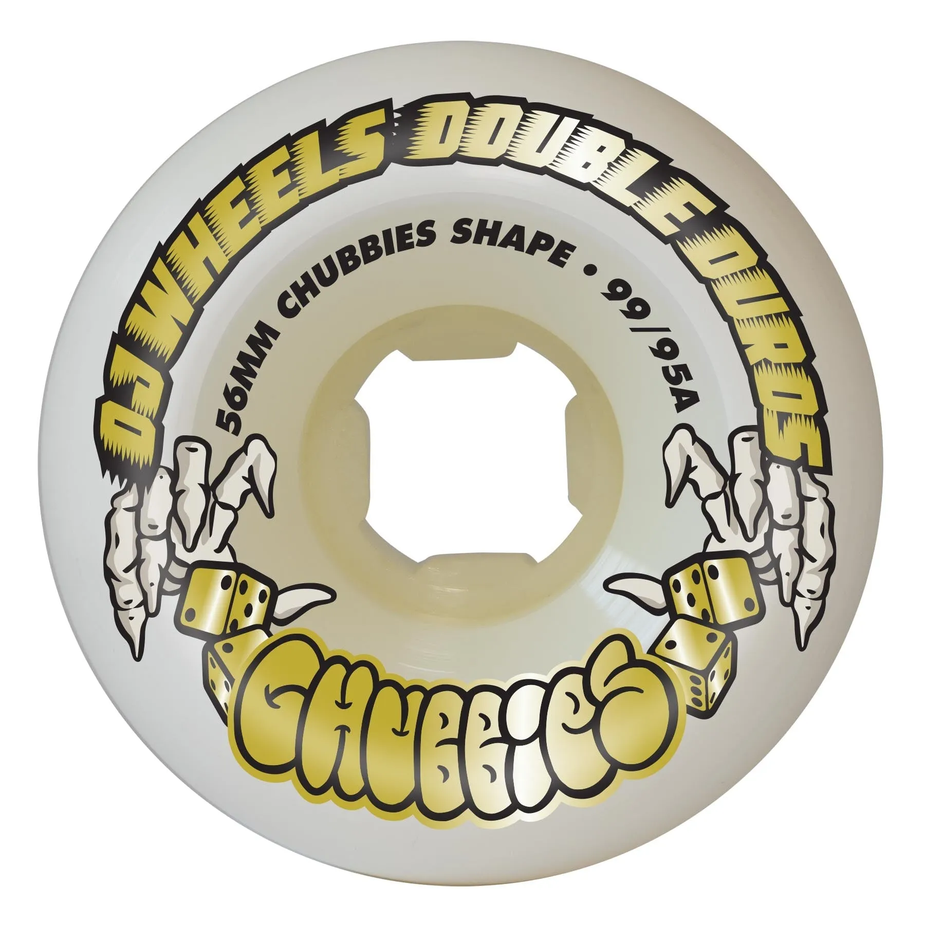 Oj Double Duro White Chubbies 56mm 99a/95a Skateboard Wheels