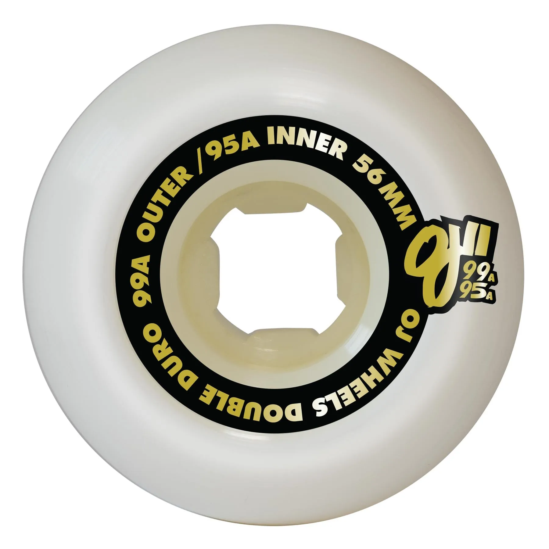 Oj Double Duro White Chubbies 56mm 99a/95a Skateboard Wheels