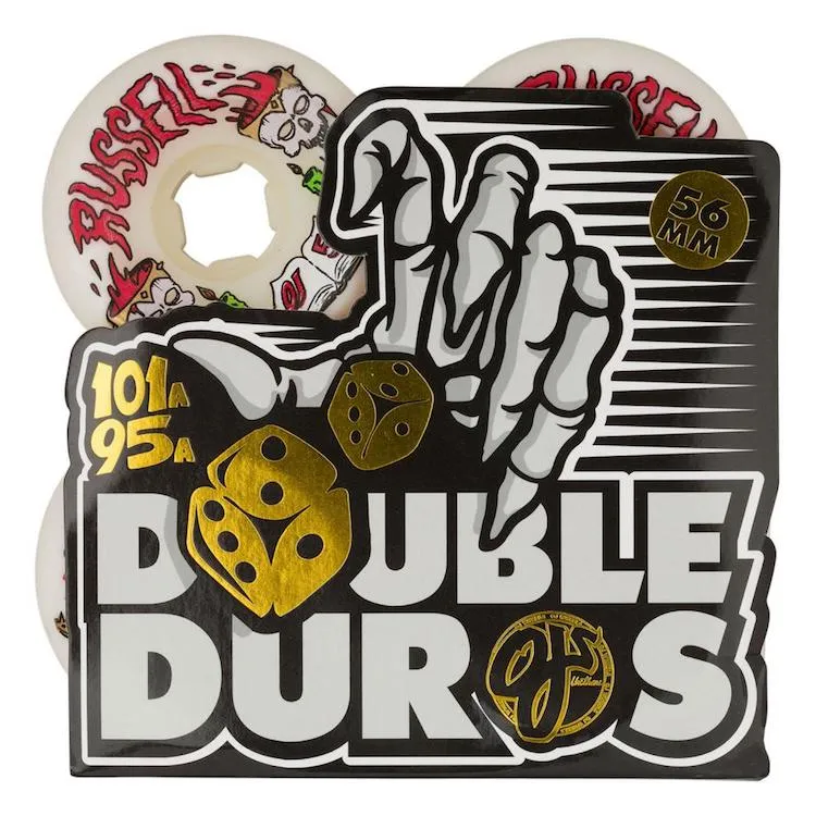OJ Wheels Chris Russell Goblet Double Duro Skateboard Wheels White 101/95a 56mm