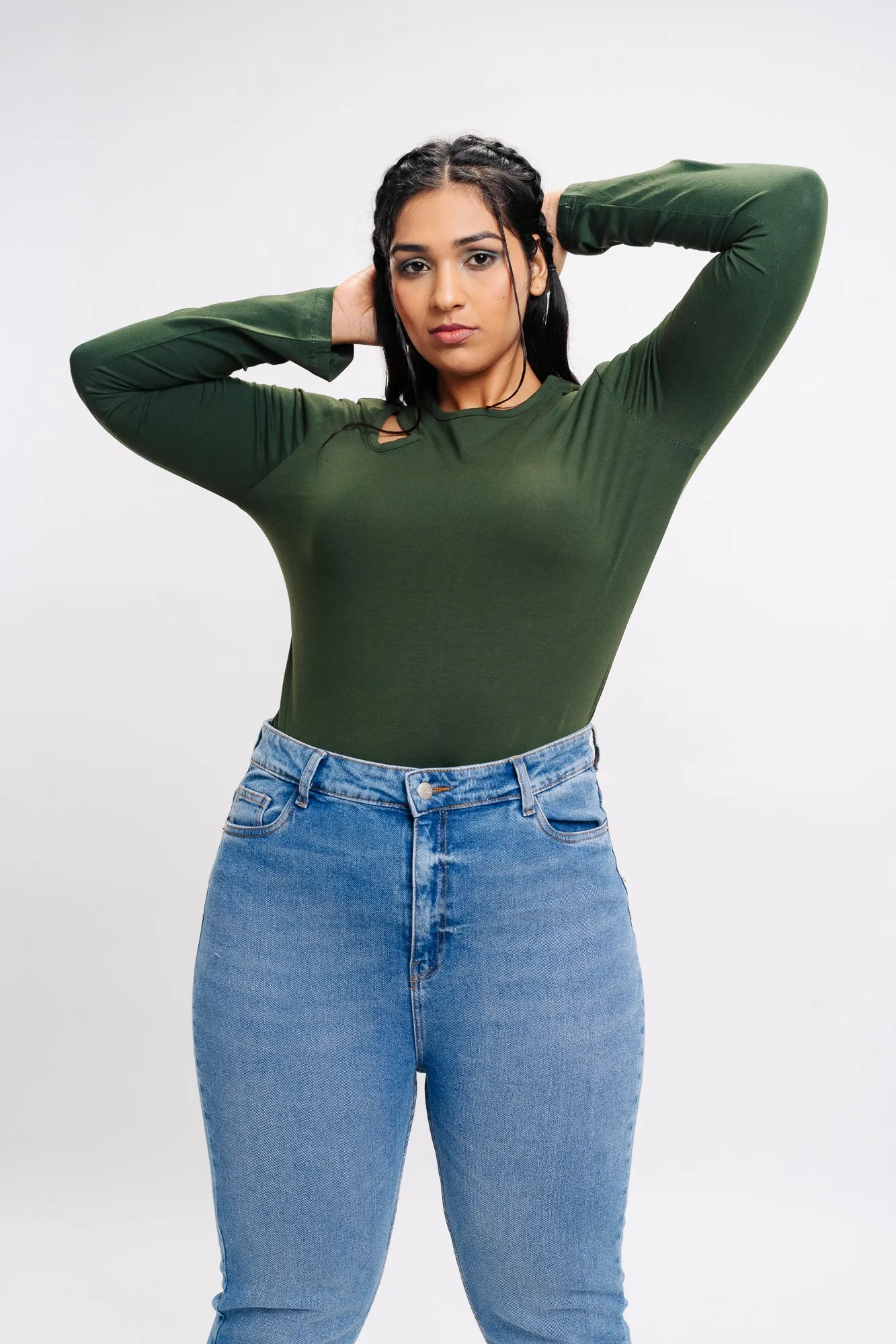Olive Cut Shoulder Top