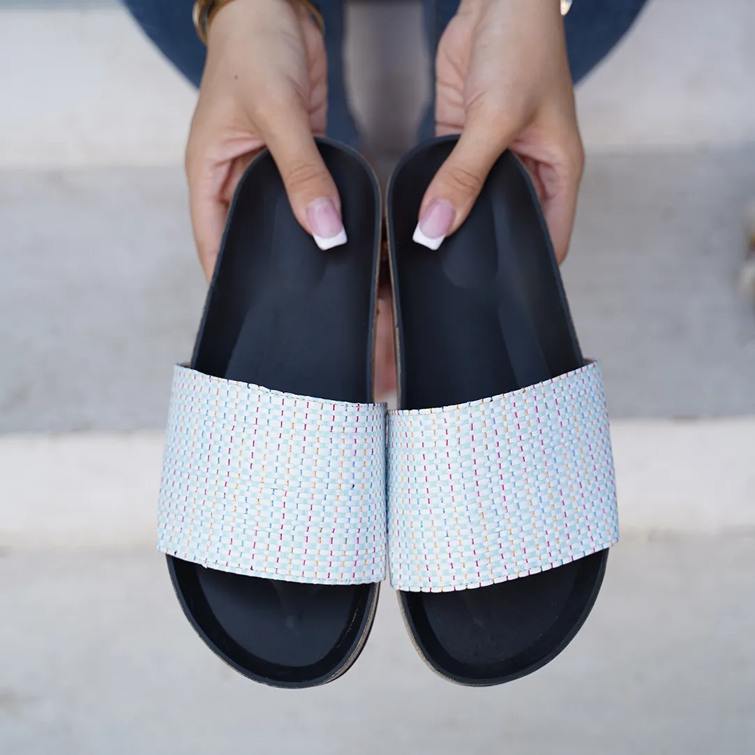 Plano | Plain Wide Slides - Baby Blue