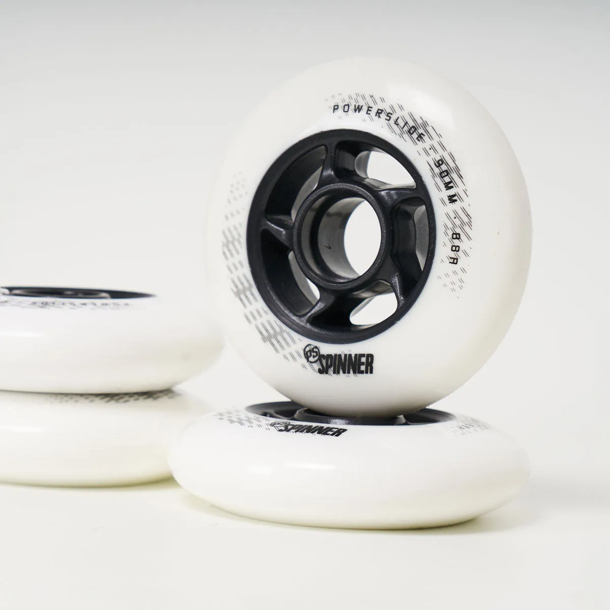 Powerslide Spinner 90mm 88a Wheels - White (4-Set)