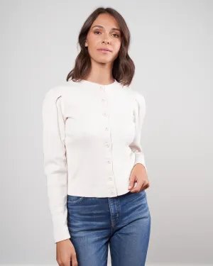 puff sleeve cardigan - off white