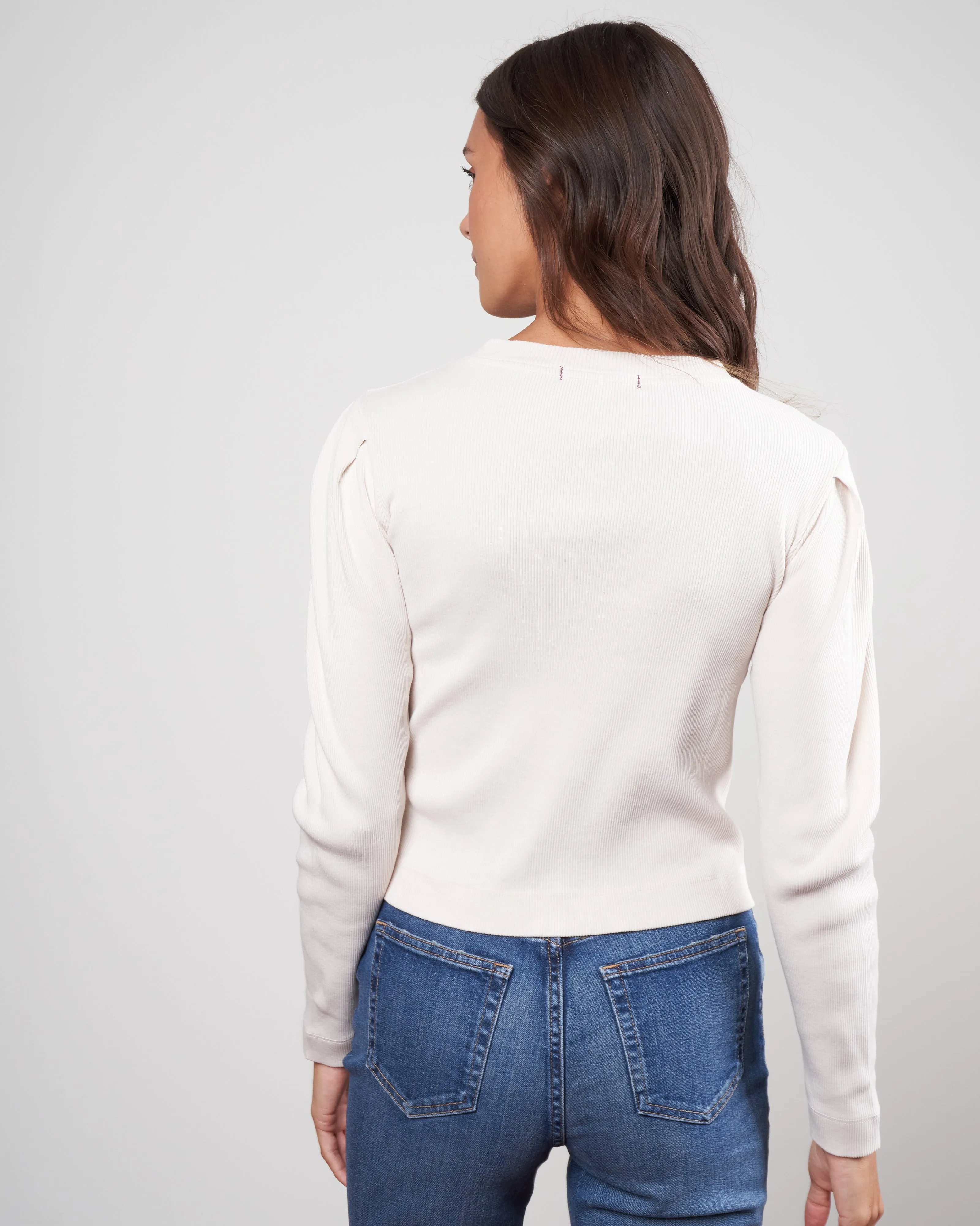 puff sleeve cardigan - off white