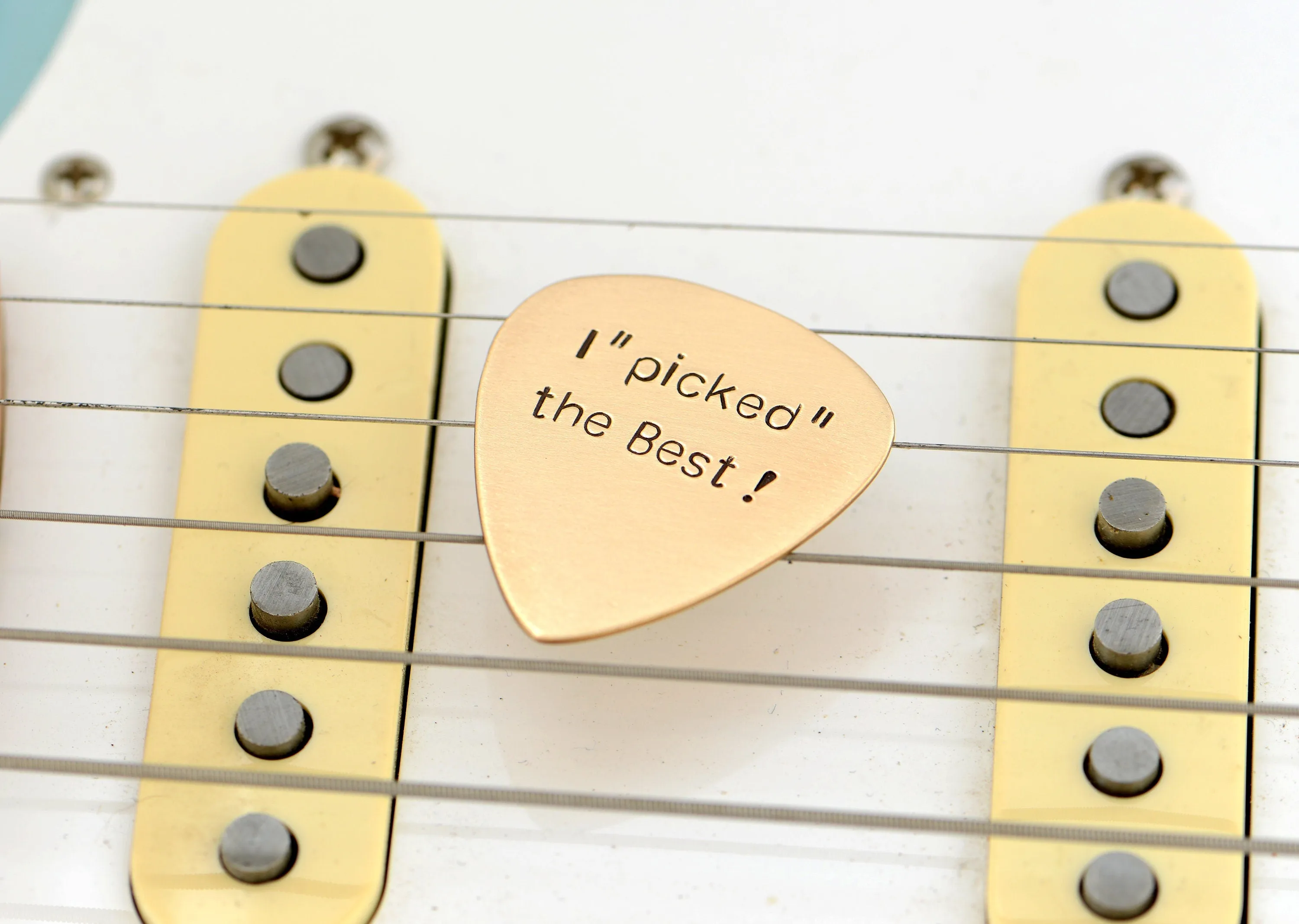 "I picked the best" guitar pick in bronze - playable