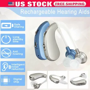 Rechargeable Digital Hearing Aids Assistance Severe Loss BTE Ear Aids HIGH-POWER
