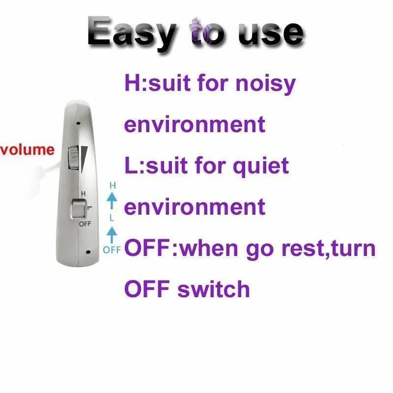 Rechargeable Digital Hearing Aids Assistance Severe Loss BTE Ear Aids HIGH-POWER