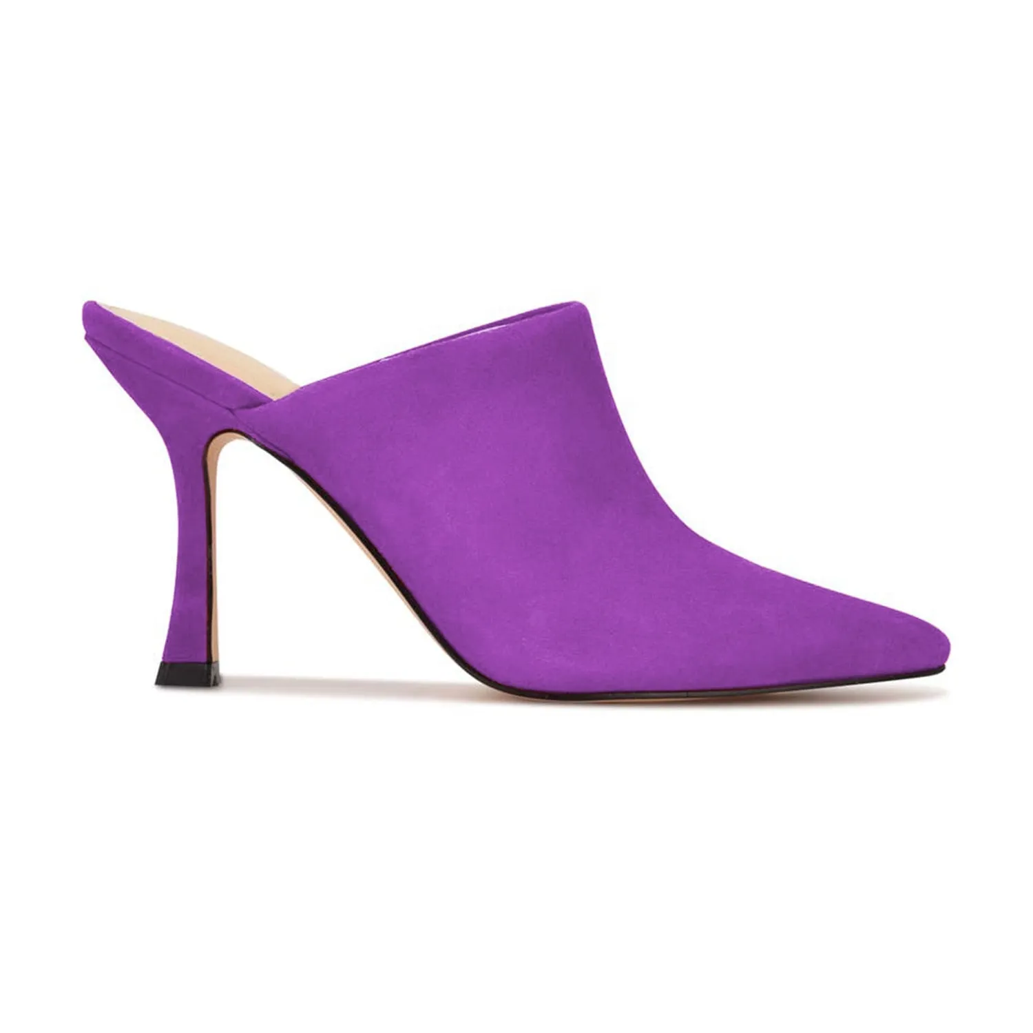 RED POINTED TOE WOMEN MULES HIGH THIN HEELS SLIPPERS SUMMER CASUAL DRESS OFFICE LADIES OUTSIDE SHOES LARGE SIZE 41 42 FOWT